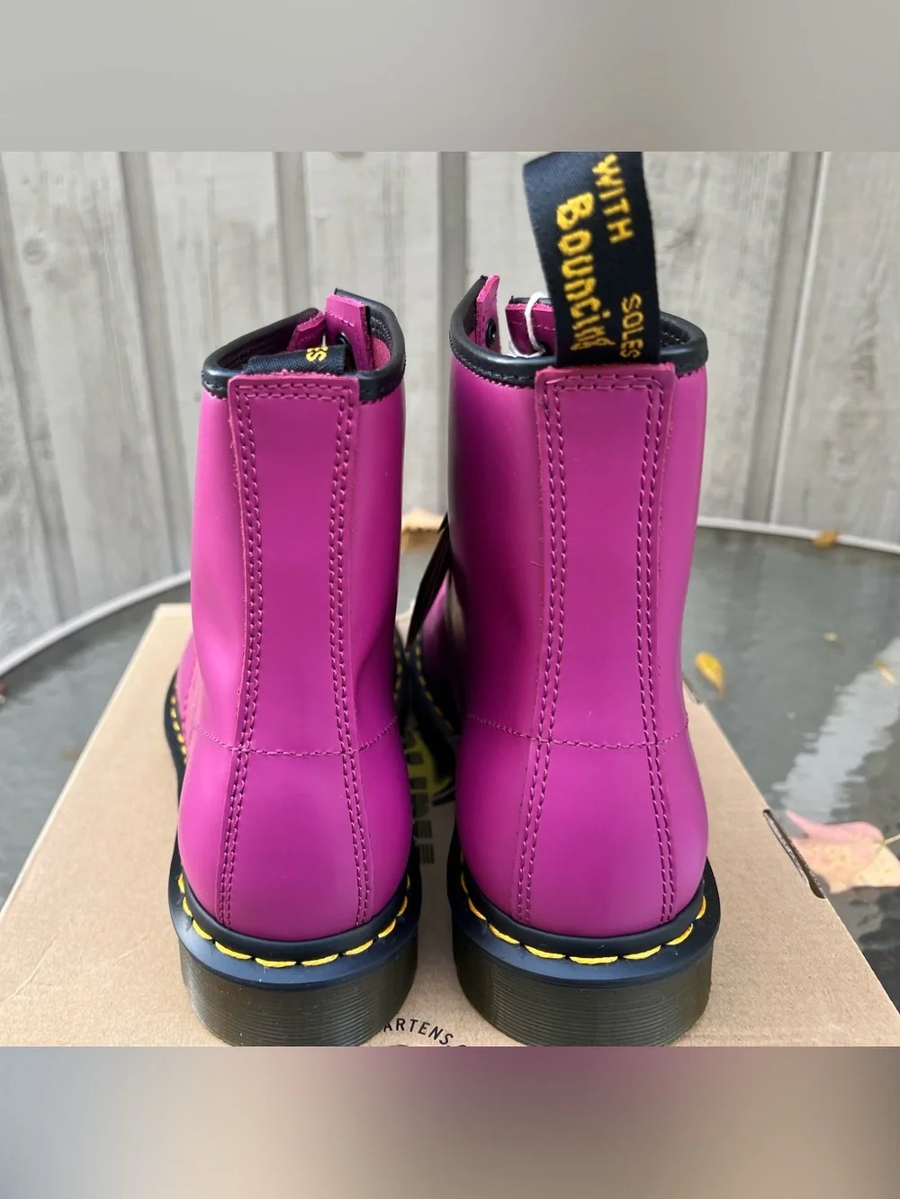 Dr. Martens Fuschia Leather 1460 8-Eye Lace-Up Boots